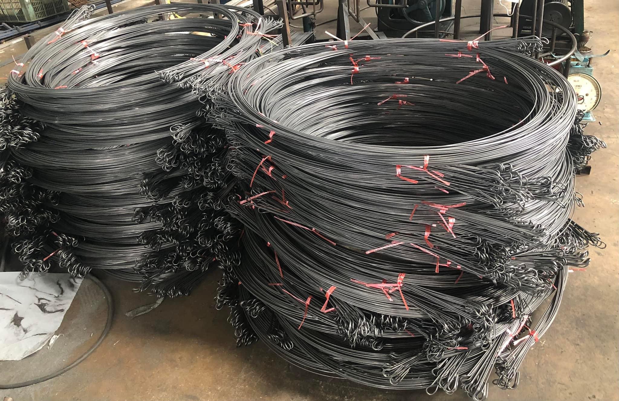 Bundles of baling tie wire ready for supply