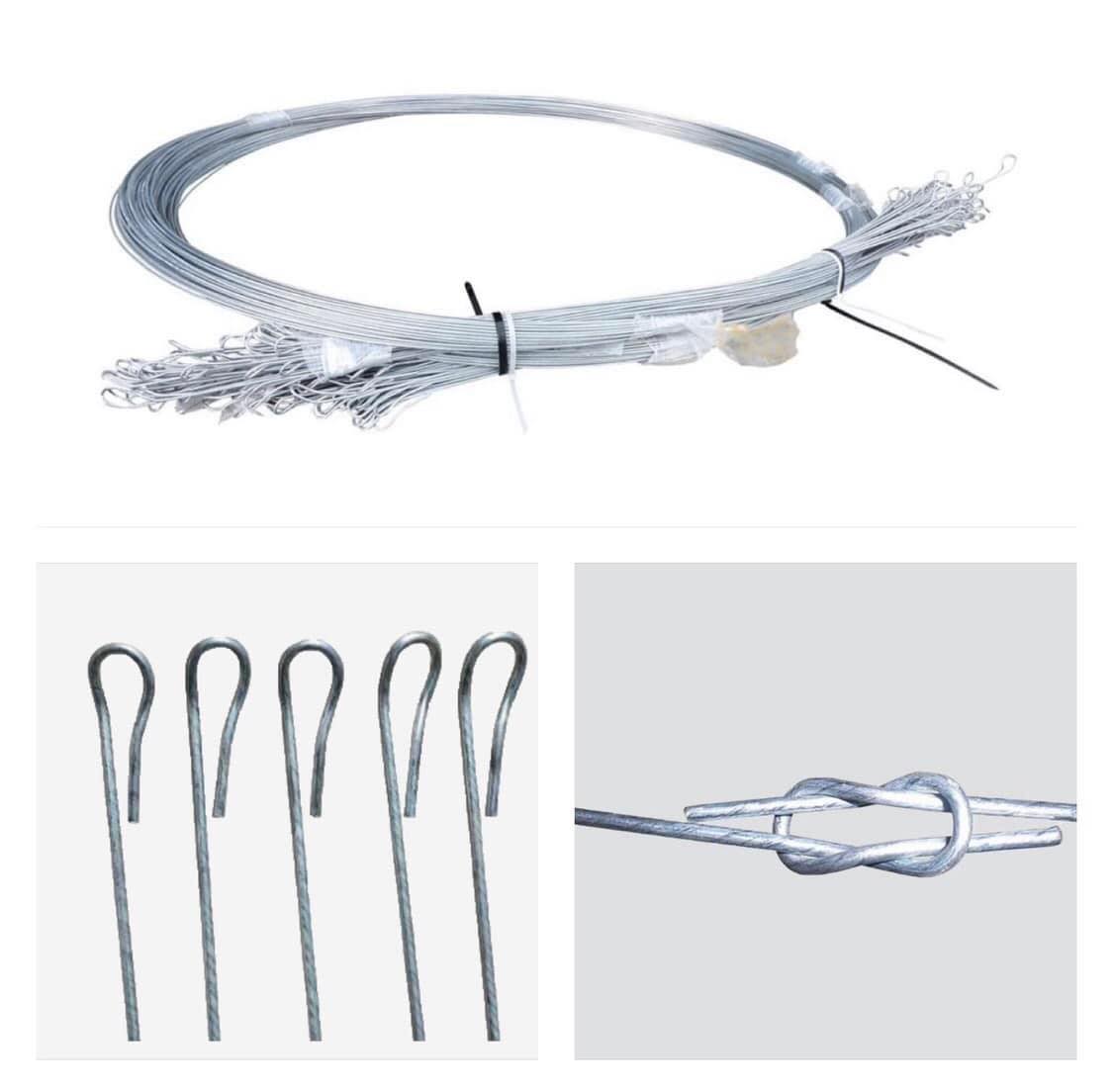 Close view of baling tie wire gauge and finish
